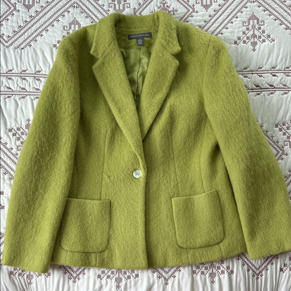 Josephine Chaus Lime Green Wool Blazer